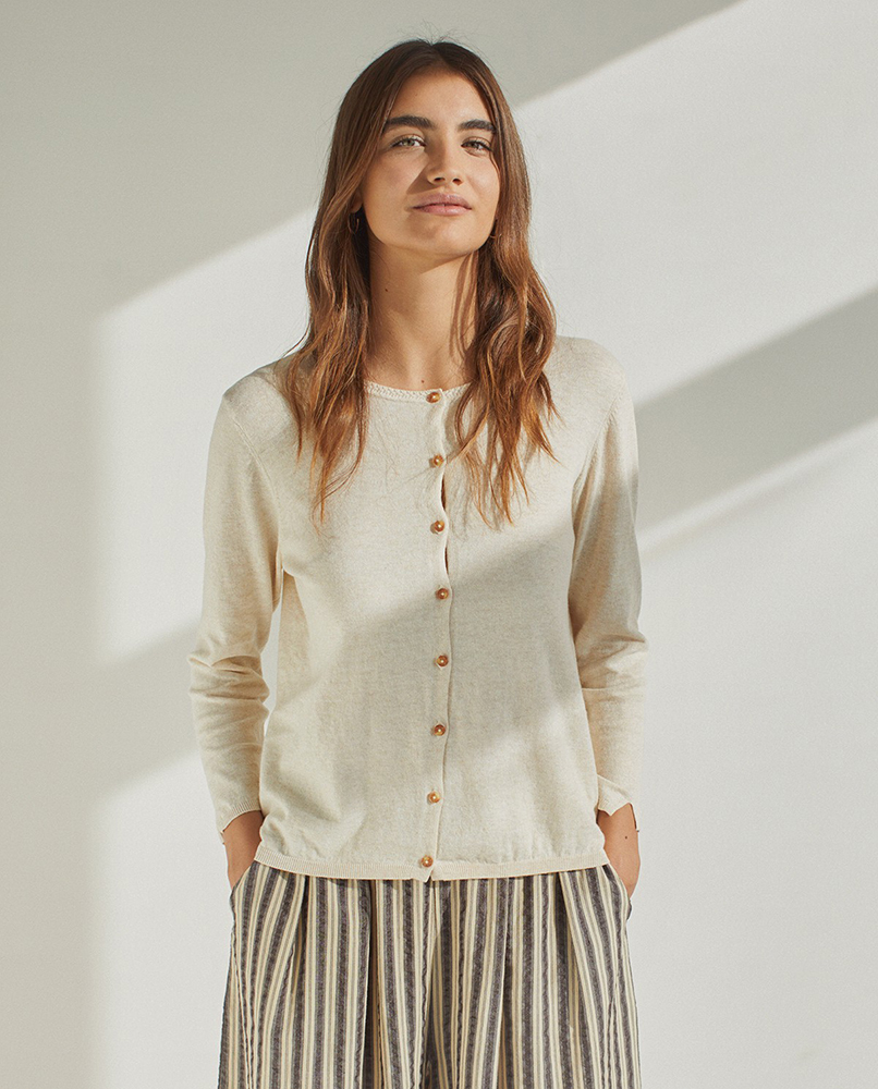 100% ORGANIC-COTTON CARDIGAN