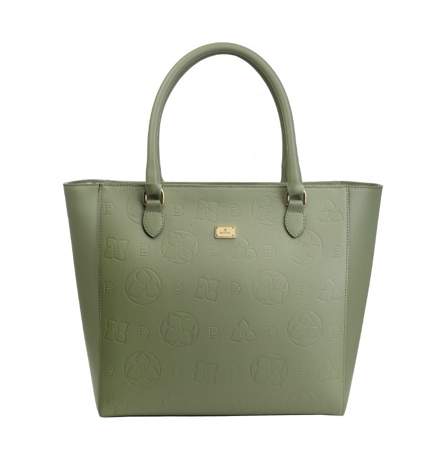 Women's leather handbag STAMPIA L NAPA OLIVE
