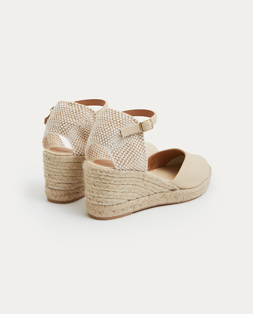 JUTE WEDGE SANDALS BEIGE