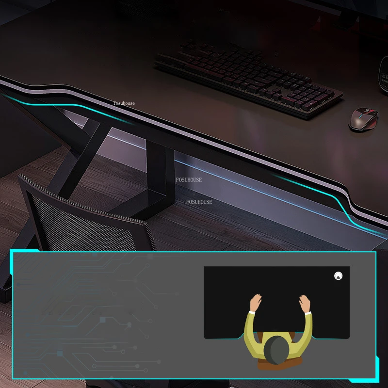 Creative Wrought Iron Computer Desks Modern Office Furniture Simple Single Gaming Table Home Bedroom Table and Chair Combination