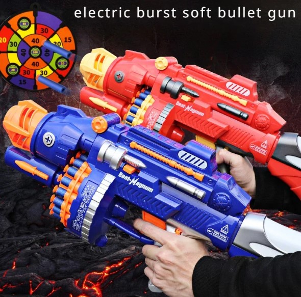 Children's Automatic Soft Bullets Plastic Toy Gun Kit - Long Range Dart Blaster Pistol for Kids