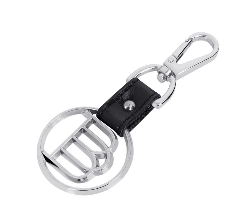 Croco black leather keychain WITH LOGO