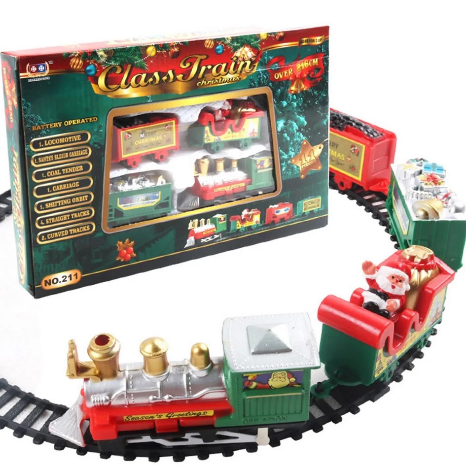 Magical Christmas Electric Train Set - Easy Assembly and Safe for Kids, Perfect Gift and Home Xmas Tree Decoration for Parties
