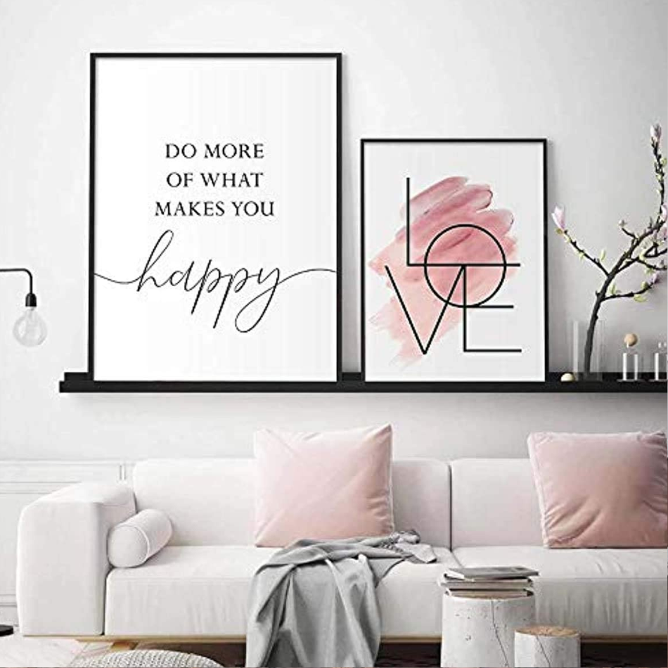 Pink Feather Canvas Painting Inspirational Quote