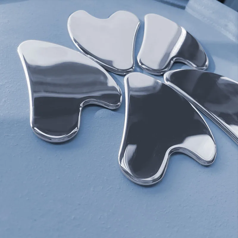 Stainless Steel Scraper Gua Sha Tool Face Lift Anti-Aging Skin Tightening Cooling Reduce Puffiness Facial Massage tool