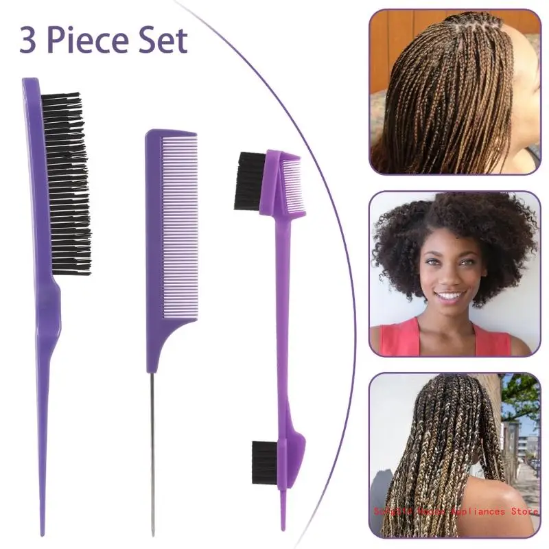 3pcs Reliable Hair Brush Accessories Hair Styling Comb Set Double Sided Hair Comb 95AC