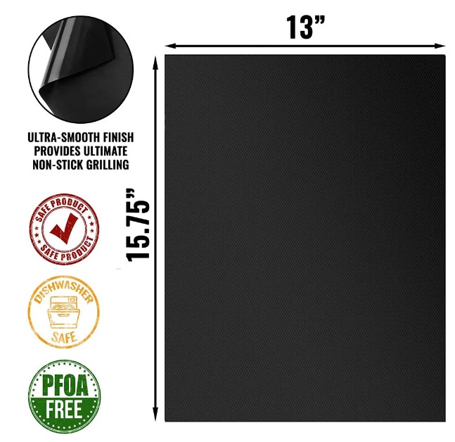 GrillGuard Pro: Non-Stick BBQ Grill Mat - 40*33cm Baking Mat for Effortless Cooking and Grilling