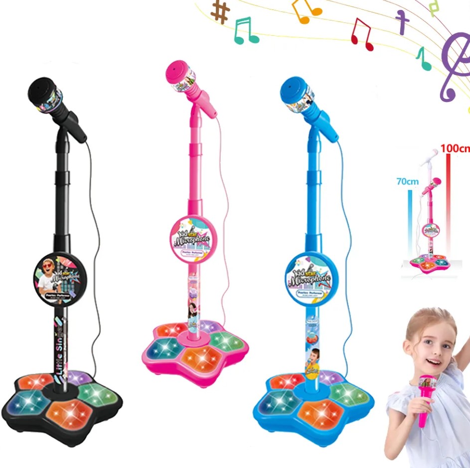 Karaoke Star Kids Microphone with Stand: Musical Fun and Brain-Training Educational Toy for Boys and Girls
