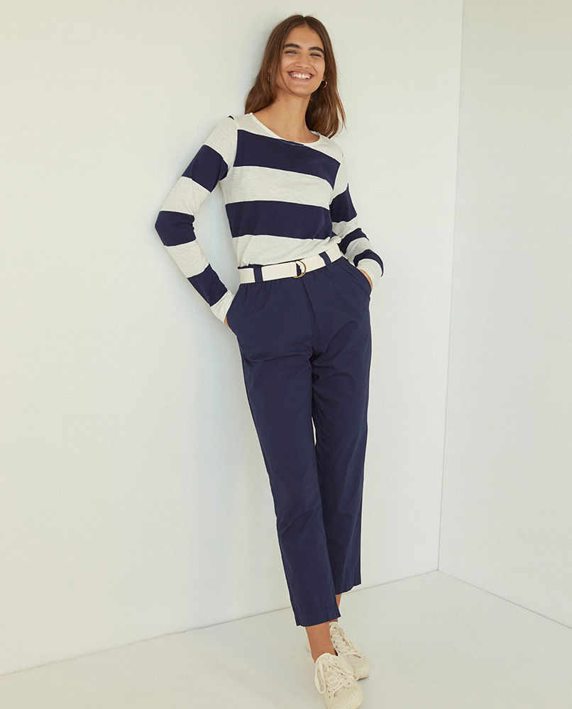 100% COTTON TROUSERS WITH ELASTIC WAISTBAND POPLIN
