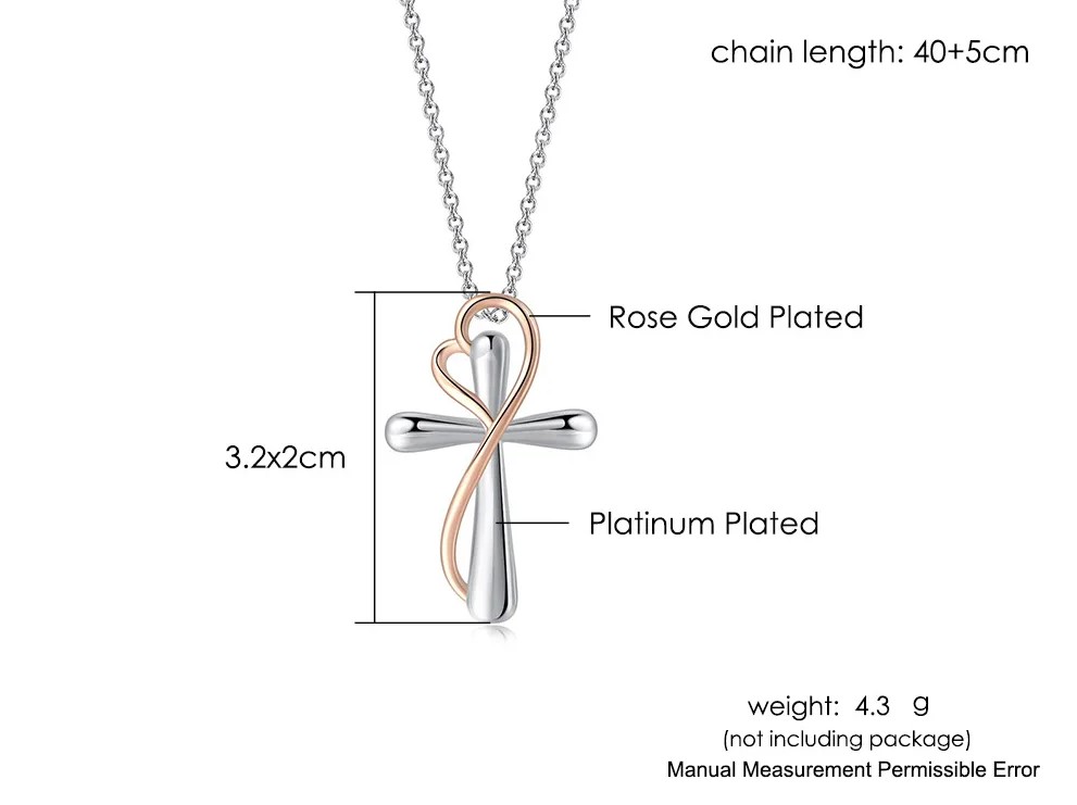 Description Picture 3 of item Pendant Necklace For Women Cross Zircon Choker Chains Gift Jewelry