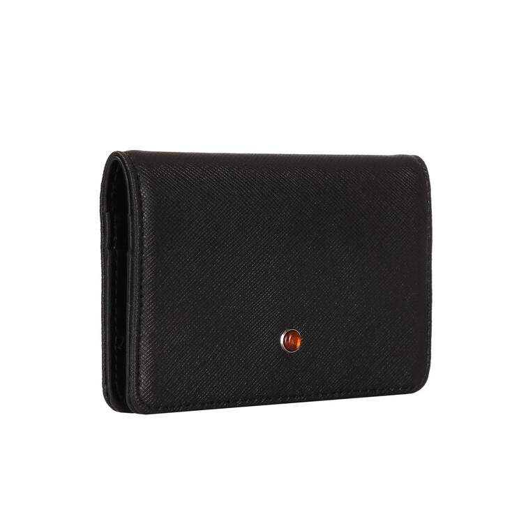 Artico black leather business card holder