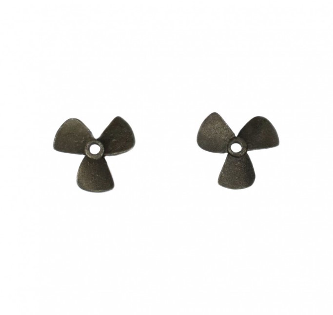 Screw with 3 Blades in Metal 16 mm (2 Units) for Ship Modeling