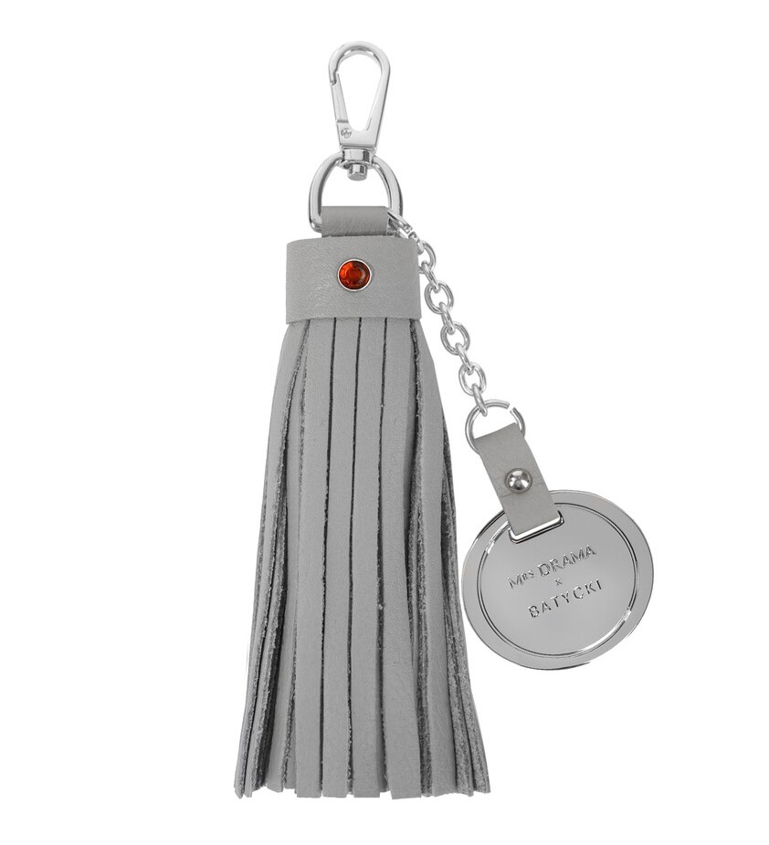 Leather keychain MRS DRAMA x BATYCKI mousse gray