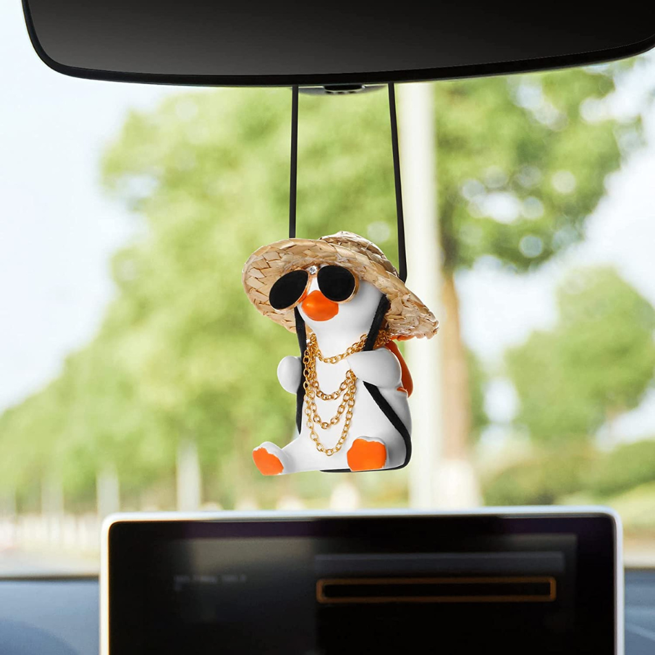 Cute Swinging Duck Car Rearview Mirror 