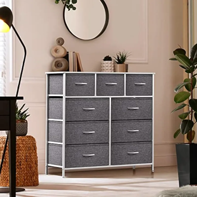 Sorbus Dresser with 9 Drawers - Furniture Storage Chest Tower Unit for Bedroom, Hallway, Closet, Office Organization - Steel Fra