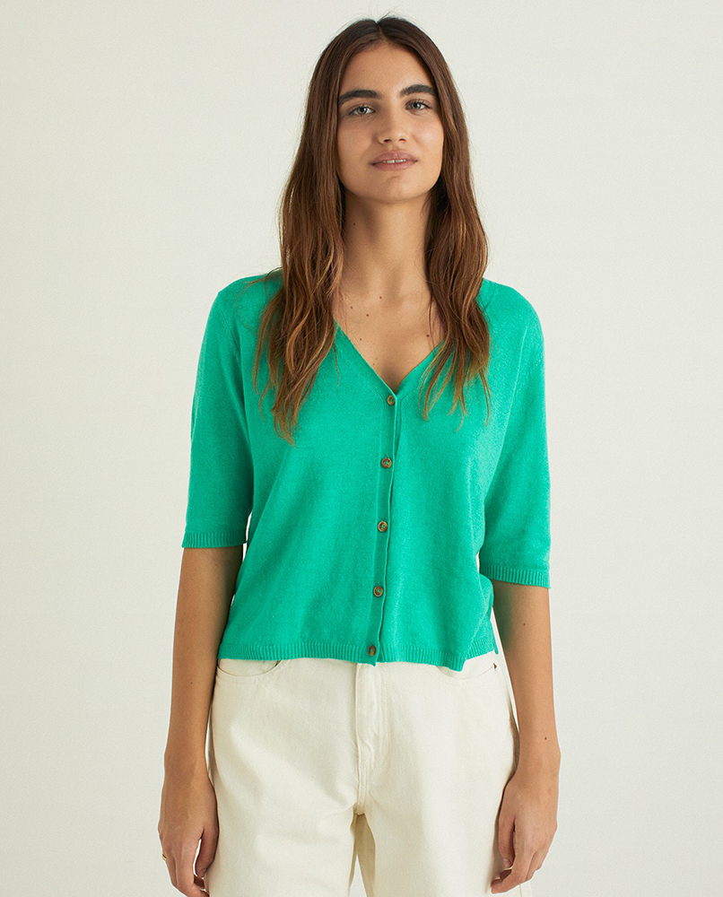 SHORT-SLEEVE CARDIGAN