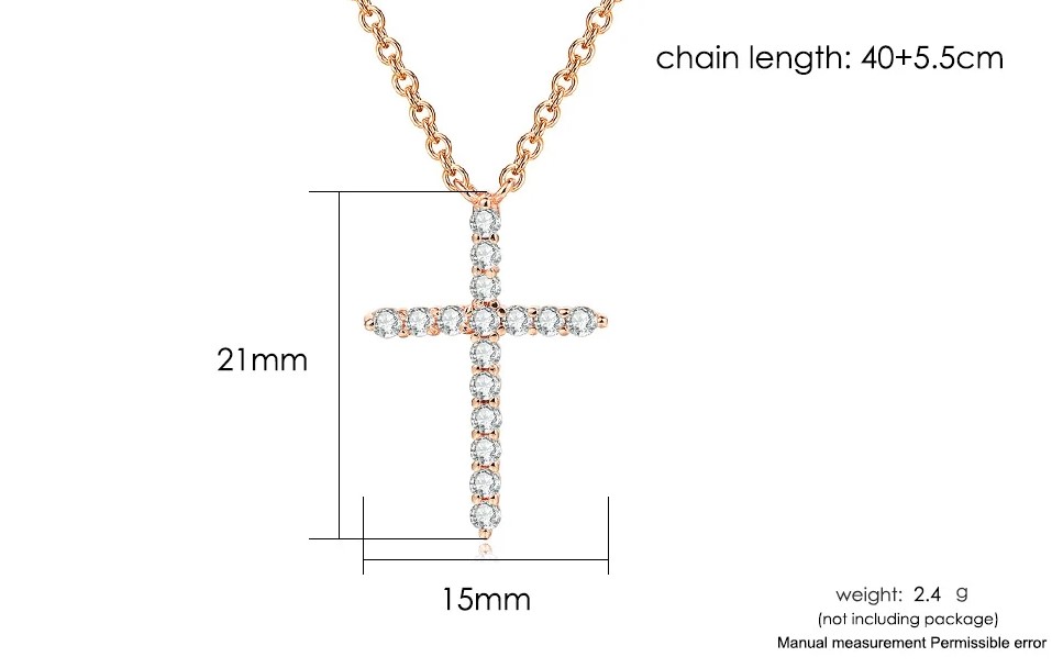 Description Picture 5 of item Pendant Necklace For Women Cross Zircon Choker Chains Gift Jewelry