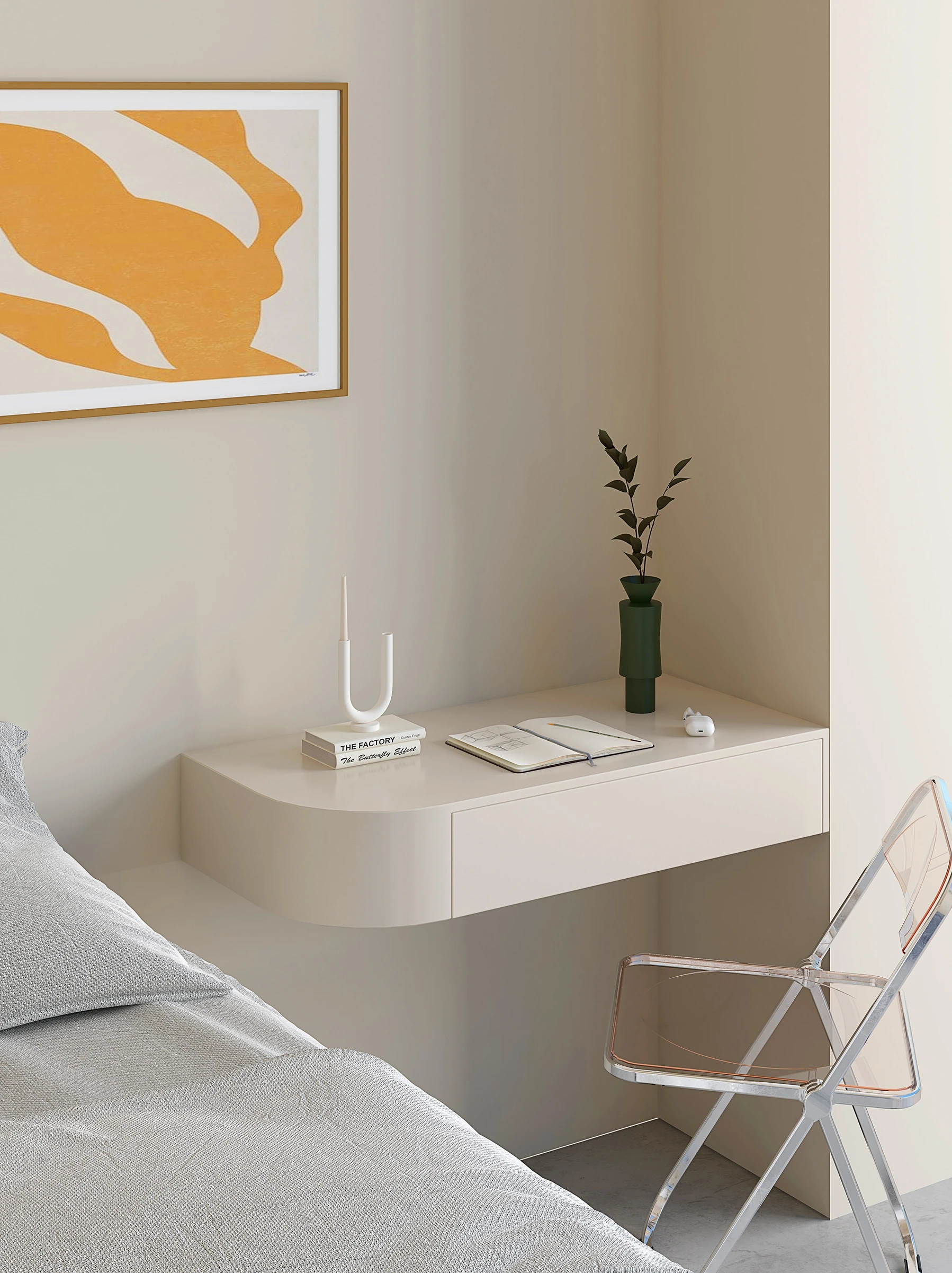 Simple Bedside Corner Dresser Wall Hanging Makeup Table Bedroom Dresser