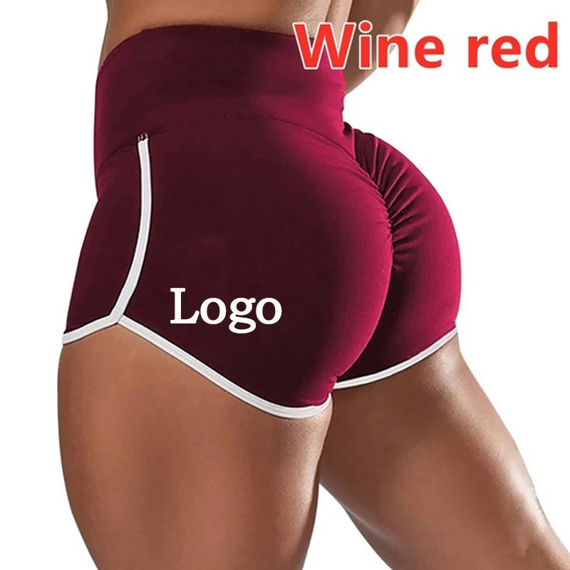 Custom LOGO Women Shorts High Waist Fitness Sports Breathable Push Up Leggings Gym Running DIY Female Yoga Shorts S-5XL
