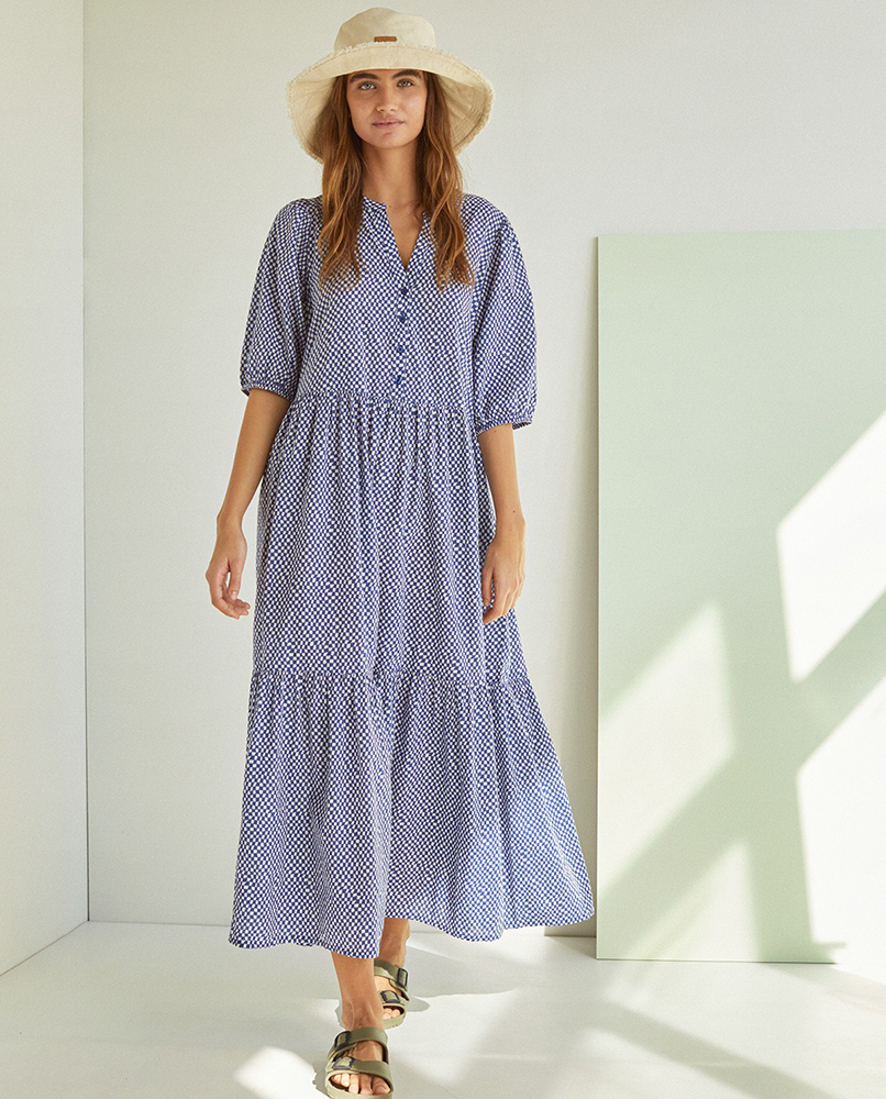 100% COTTON LONG PRINT DRESS