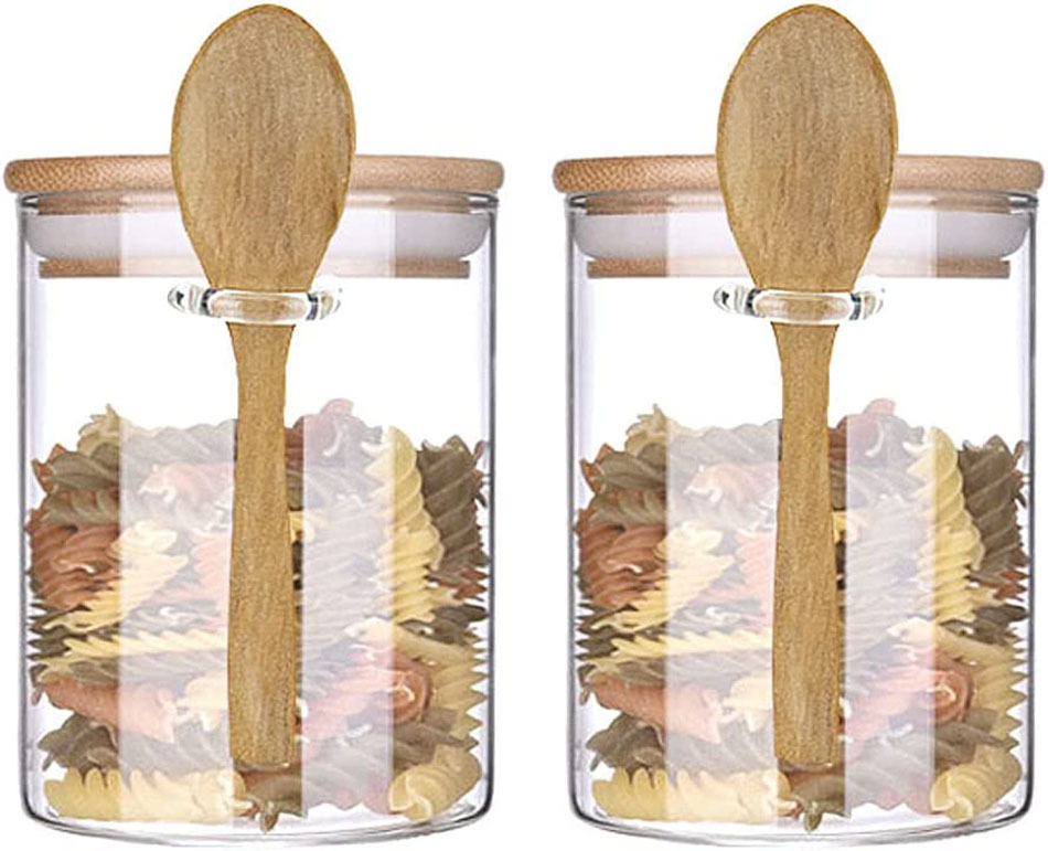 Glass Jar Containers with Bamboo