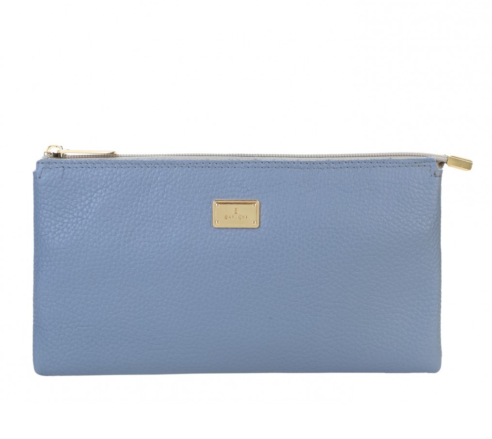 LEATHER COSMETIC BAG mousse blue