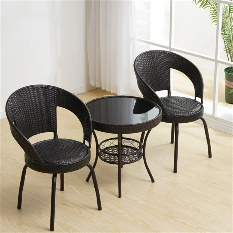 Outdoor Garden Lounge Table Chair for Balcony Country House Household Coffee Table Waterproof Sunscreen garden Furniture Sets Z