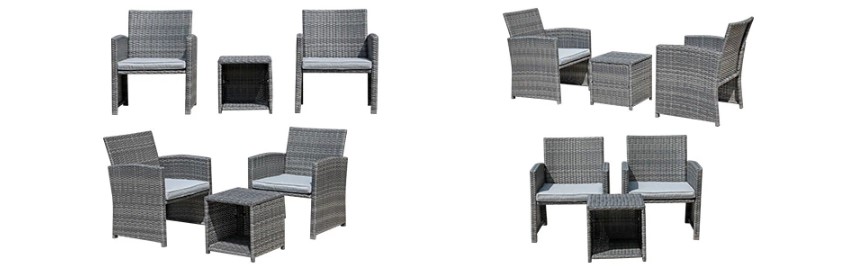 Description Picture 3 of itemJARDINA 3 Pieces Outdoor Patio Furniture Set Rattan Wicker Porch Chairs with Storage Coffee Table