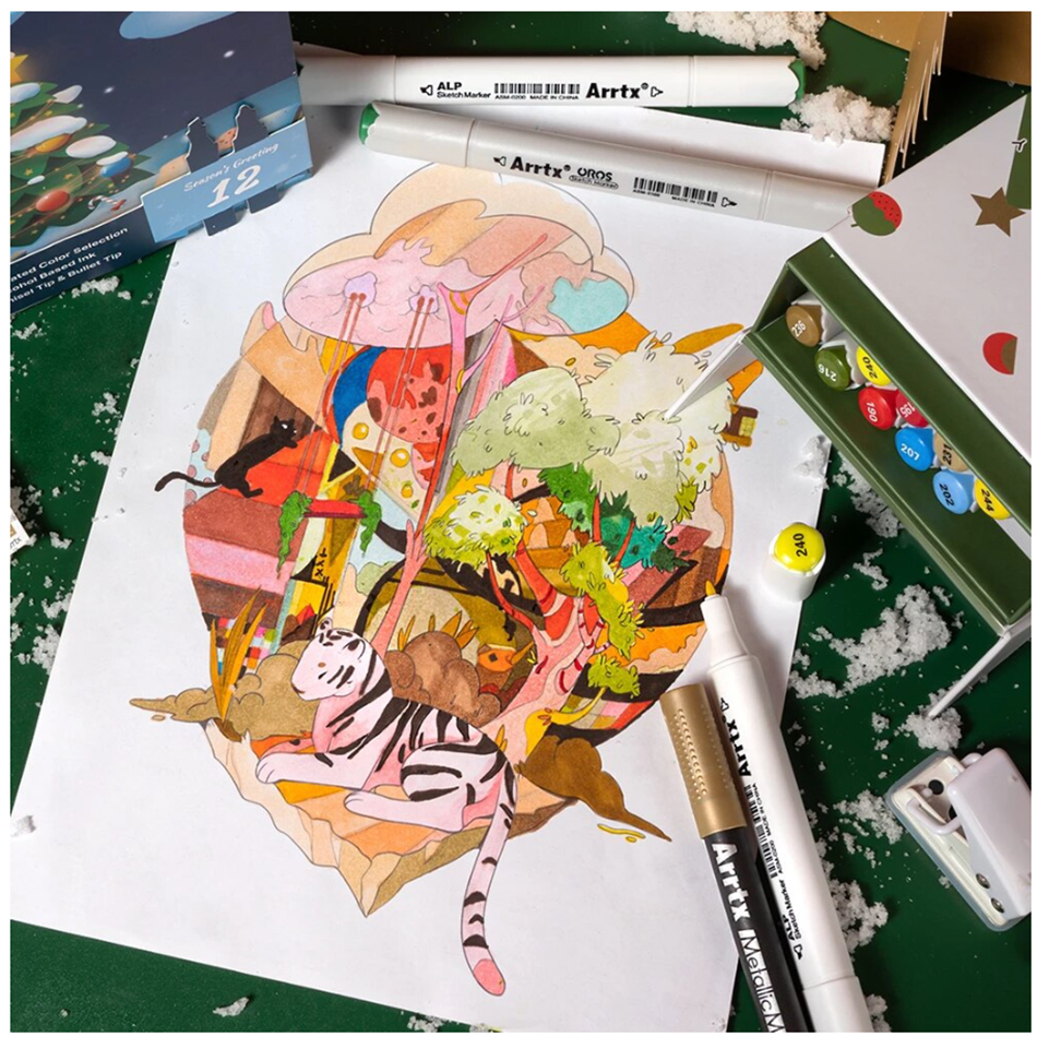 Description Picture 6 of itemArt Markers 12 Colors For Kids Family And Friends