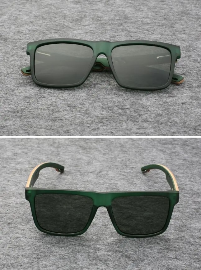 Description Picture 3 of itemRetro Bamboo Wood Sunglasses for Men - UV400 Polarized Sunglasses with Fashionable Wood Grain Legs and Large Frame for Sun Protection