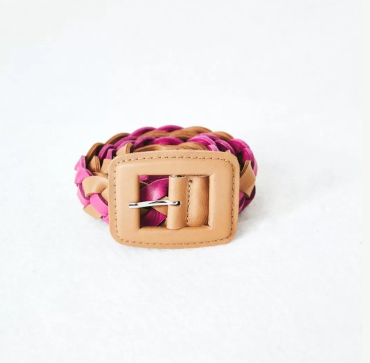 CINTURON SATTA CAMEL-FUCHSIA