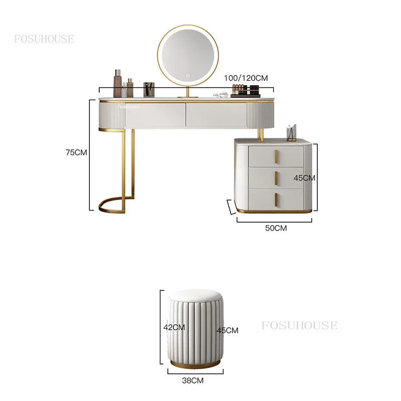 Light Luxury White Dressers Italian Bedroom Furniture Creative Dressing Table Variety Matching Mirrors Bedroom Storage cabinet L