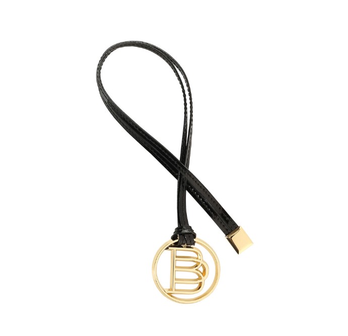 Leather pendant black and gold