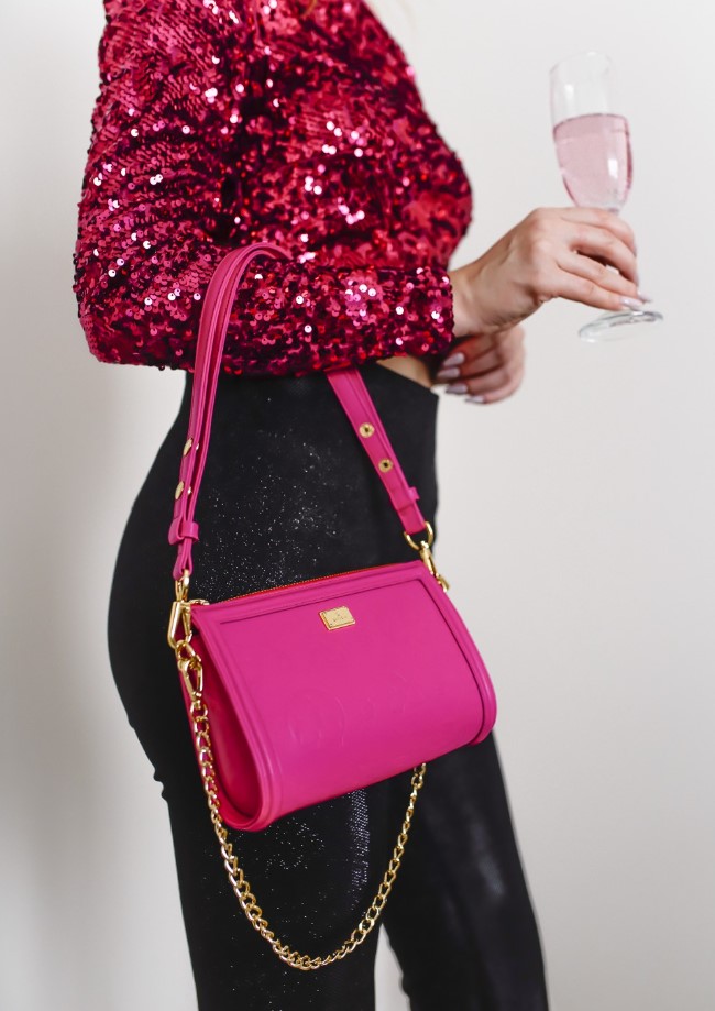 Women's leather bag FLAMMY STAMP NAPA FUCHSIA