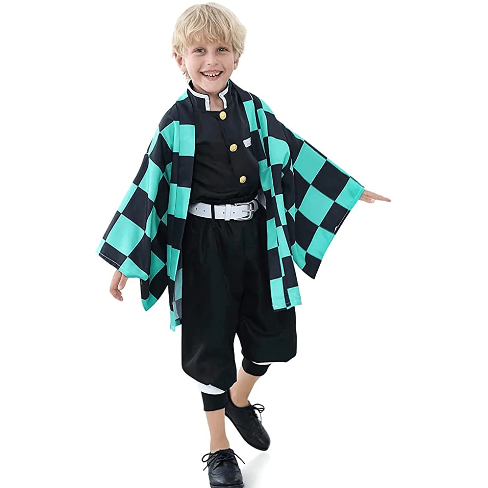 Kids Costumes Full Set For Cosplay Nezuko Tanjiro Shinobu Kyojuro Kanao Zenitsu Giyu Costume