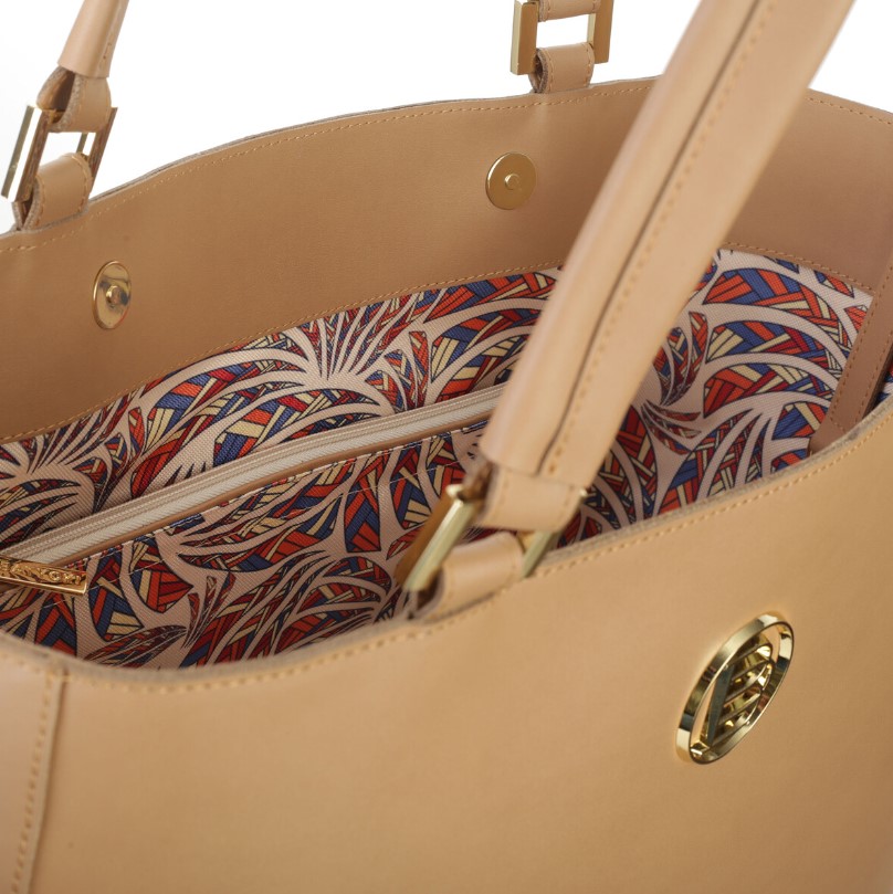 Ladies' leather bag MAMMA arno beige