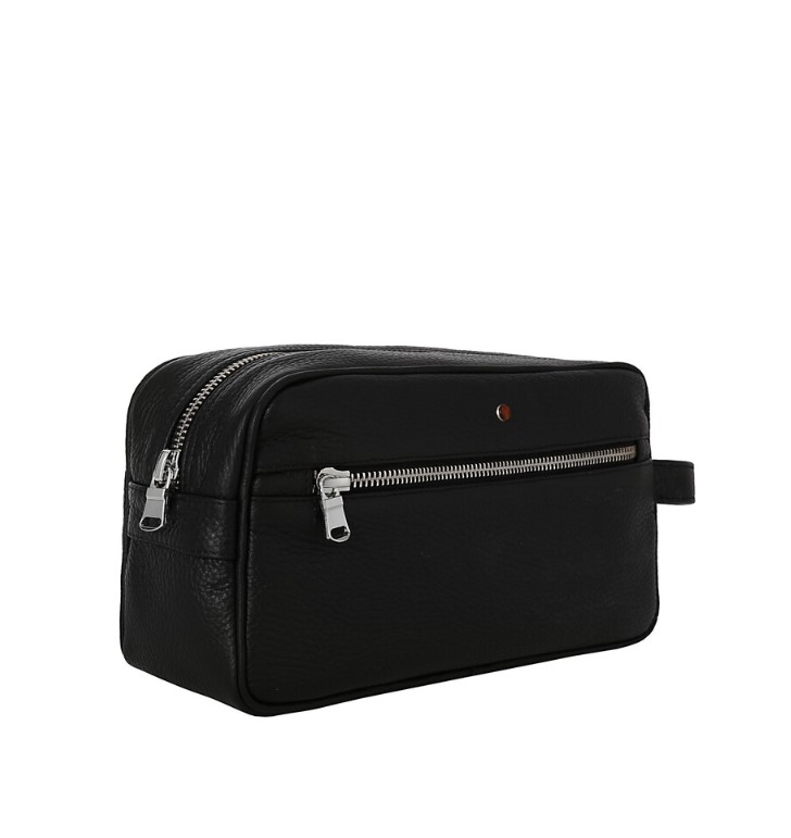Women's leather cosmetic bag FLOTER BLACK