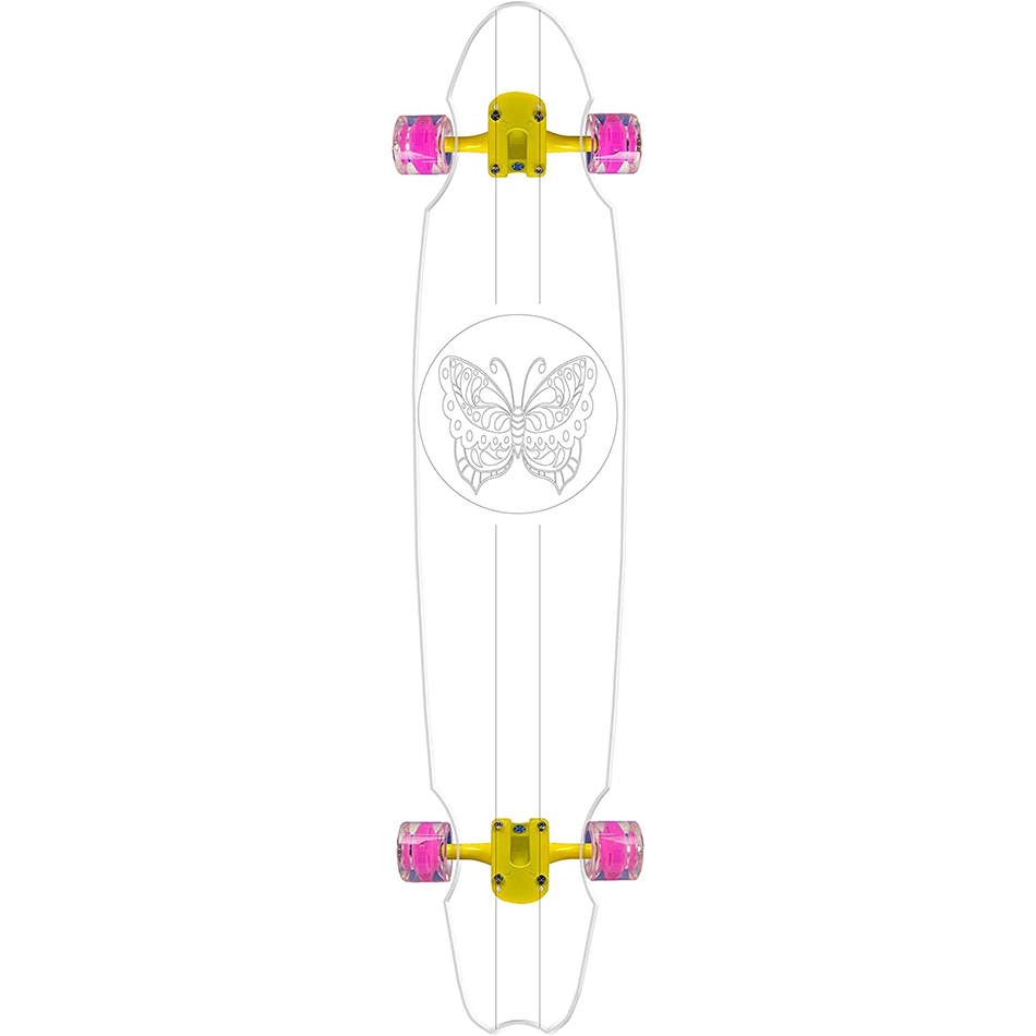 40-Inch Wheel Cut│Clear Longboard Skateboard