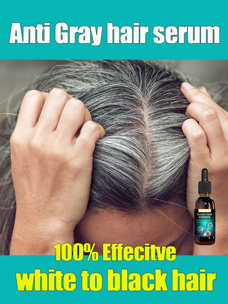 Anti-grey hair essence Serum treatment restore natural hair color and restore healthy White To Black hair