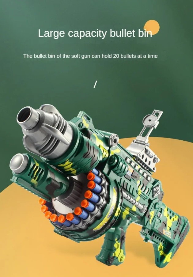 Description Picture 2 of itemChildren's Automatic Soft Bullets Plastic Toy Gun Kit - Long Range Dart Blaster Pistol for Kids