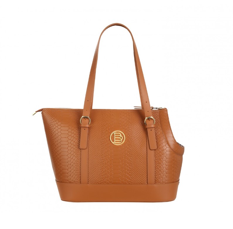 COGNAC pet leather bag