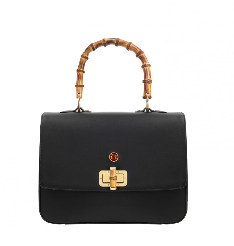 Leather handbag MERA NAPA BLACK