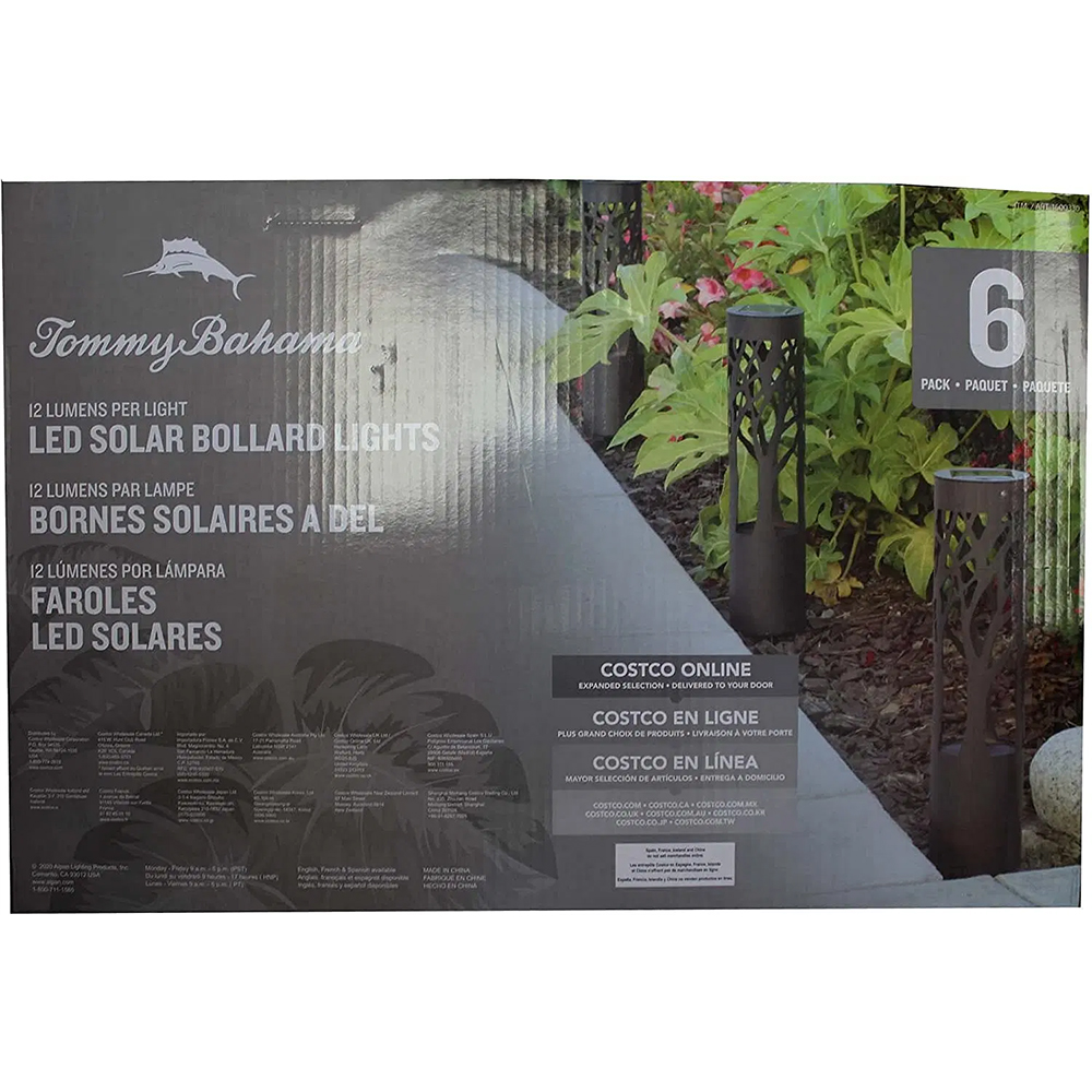 Tommy Bahama Solar LED Pathway Bollard Light, 6-Pack