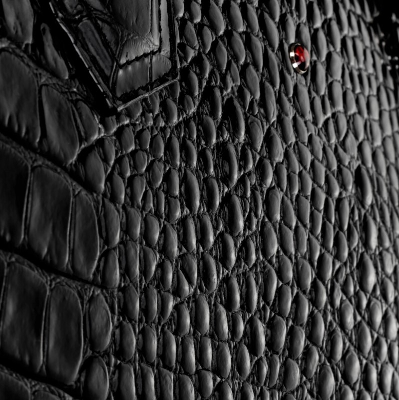 Women's leather briefcase HANA croco black