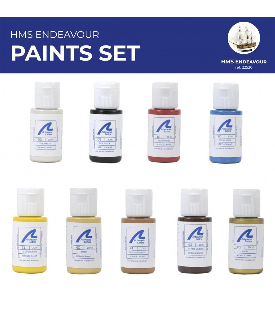 Paints Set for Ship Model: British Boat HMS Endeavour