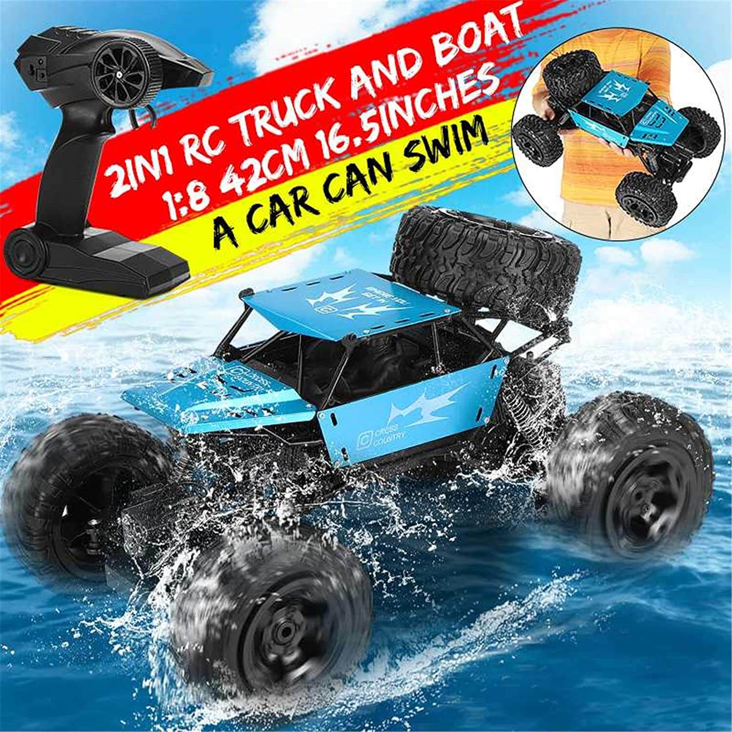 Description Picture 6 of itemAmphibious RC Car Big 1/8 Water Monster Vehicle 