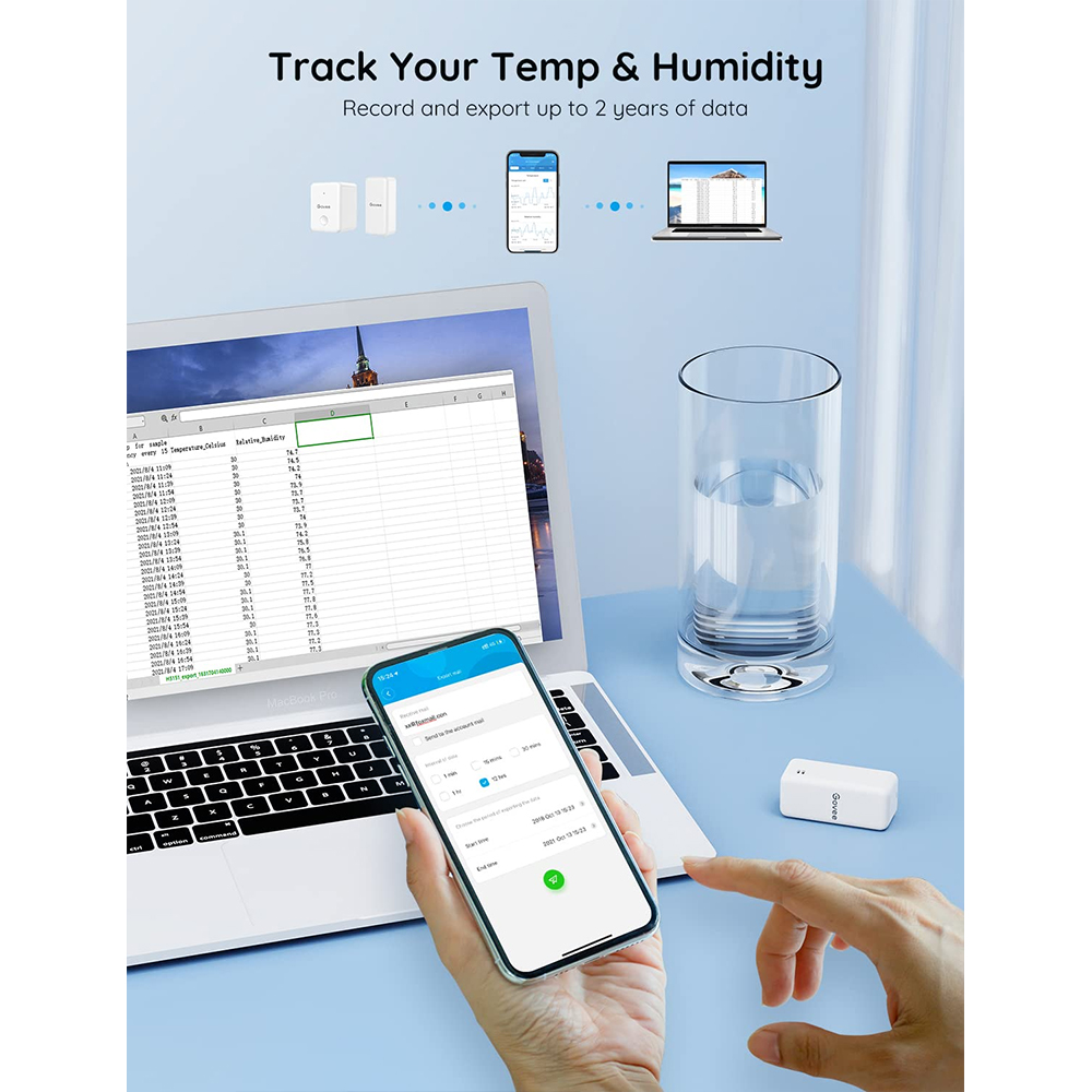 Indoor Outdoor Wireless Temperature Humidity Sensor Monitor with 