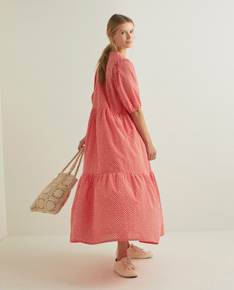 100% COTTON LONG PRINT DRESS