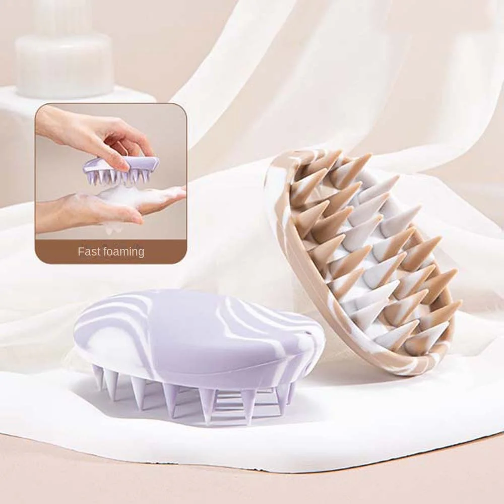 Halo Dyeing Color Silicone Shampoo Brush Body Shower Easy Foaming Head Scalp Massage Comb Hair Clean Hairdressing Tool
