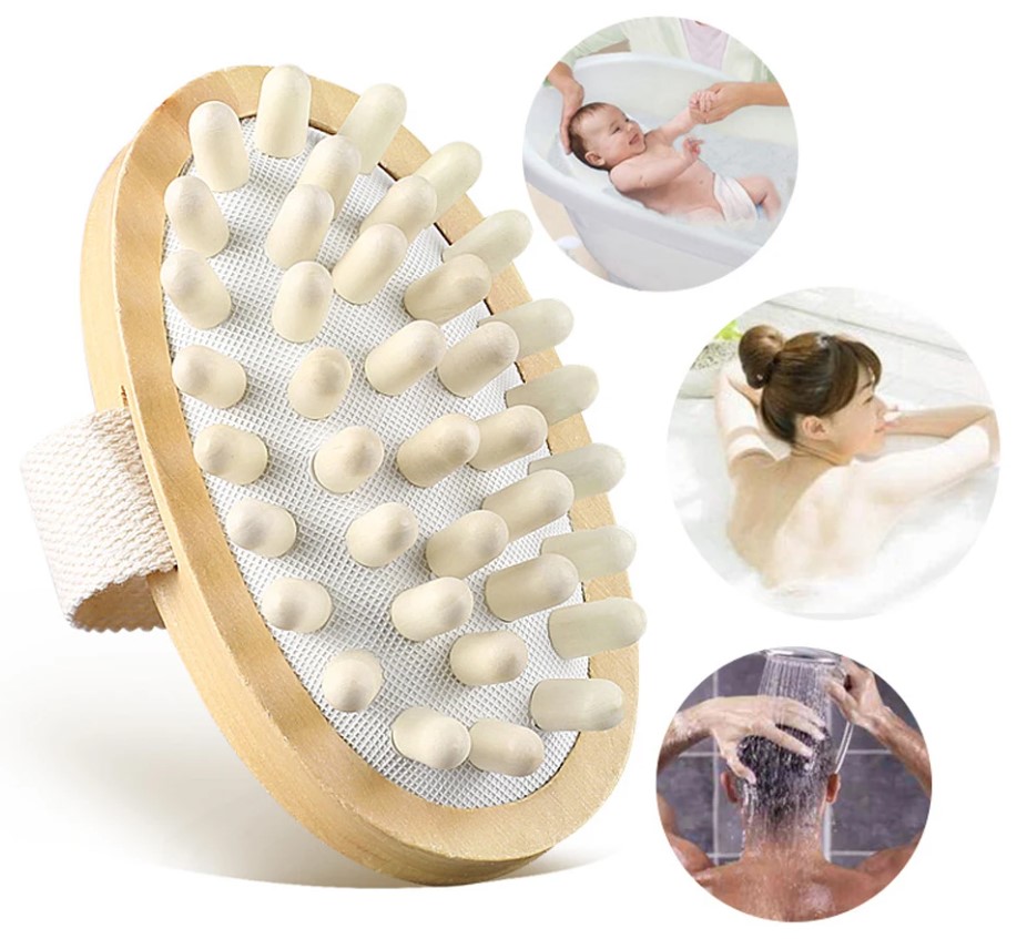HEAATHH Wood Anti-Cellulite Massager - Body Slimming Circulation Brush for Muscle Relaxation